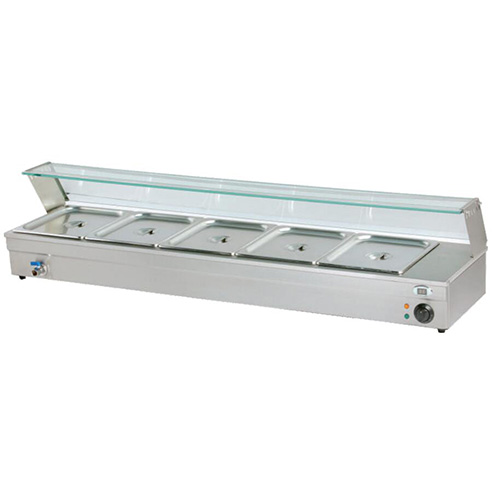 5-division Electric Bain Marie With Sneeze Guard (Table Top)